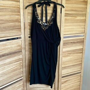 Black fitted mini cocktail dress